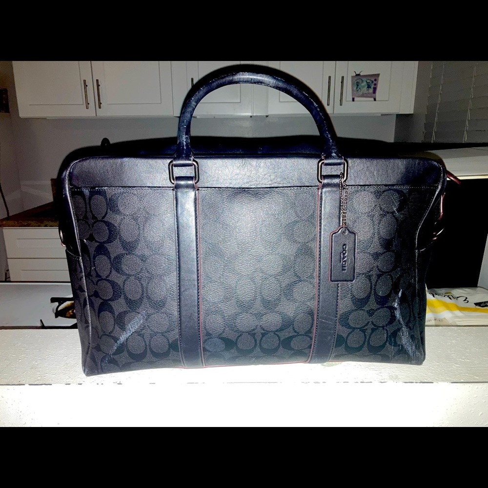 Mens coach laptop briefcase shoulder bag